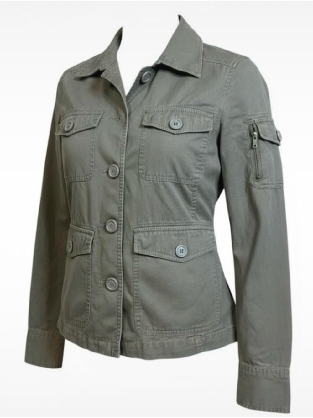 J. Crew Olive Utility Button-Front Jacket